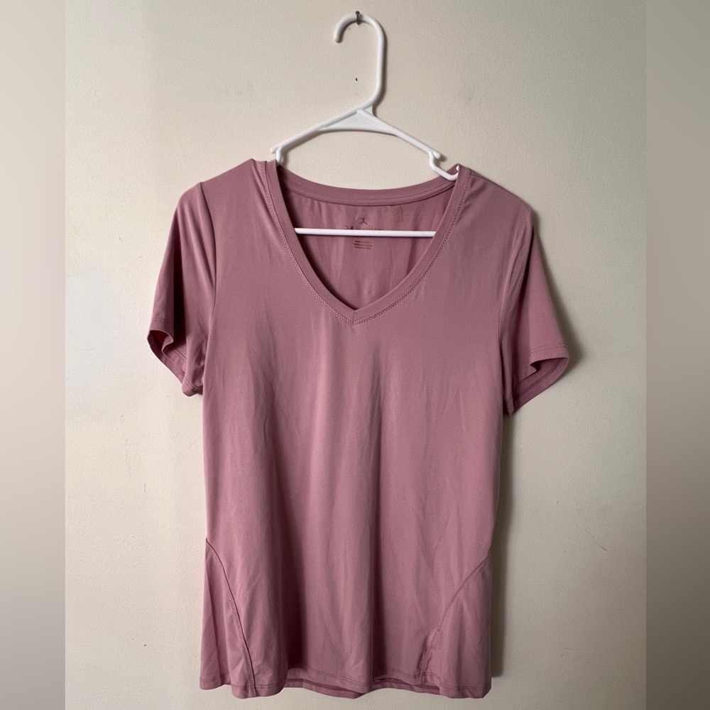 Danskin Mauve Short Sleeve V-Neck Tee